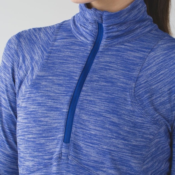 Lululemon Kanto Catch Me 1/2 Zip Heathered Sapphire Blue size 8 - Picture 2 of 6
